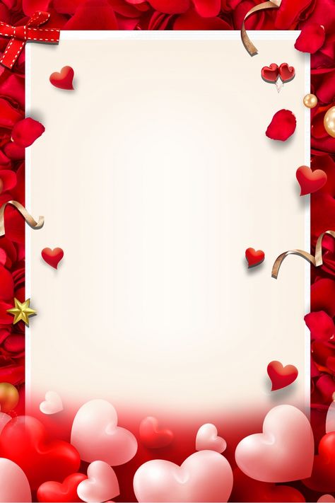 Red Rose Love Heart 520 Valentines Day Poster Background Background Love Hearts, Backgrounds For Posters, Red Love Background, Love Card Design, Valentine's Day Poster Design, Valentine Day Background, Anniversary Template, Love Heart Illustration, Valentines Background