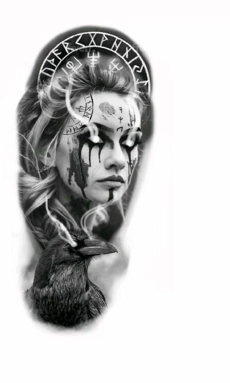 Warrior Tattoo Sleeve, Viking Warrior Tattoos, Female Warrior Tattoo, Valkyrie Tattoo, Viking Tattoo Symbol, Viking Tattoo Sleeve, Warrior Tattoos, Theme Tattoo, Norse Tattoo