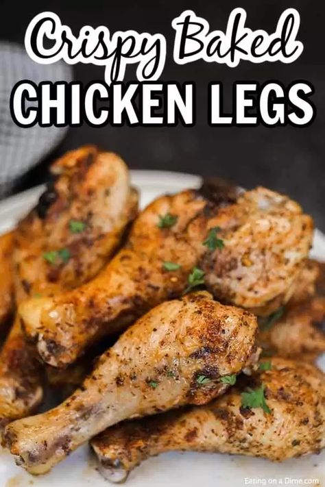 Enjoy flavorful baked chicken legs recipe in minutes thanks to this easy dinner idea. The entire family will enjoy this easy and healthy crispy baked chicken. Learn how to make the best crispy chicken in the oven. Enjoy juicy chicken once you find out what temp to bake this simple recipe. #eatingonadime #bakedchickendrumsticks #Intheovencrispy #IntheovenSimple #howlongto #recipes #OvenEasy #RecipesOven #easycrispy Easy Drumstick Recipes, Oven Roasted Asparagus, Chicken Drumstick, Baked Chicken Drumsticks, Chicken Leg Recipes, Oven Baked Chicken Breasts, Drumstick Recipes, Crispy Baked Chicken, Chicken Drumstick Recipes