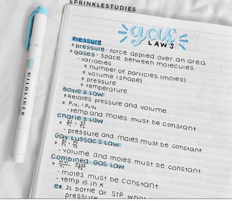 Boyle's Law Notes, Gas Laws Chemistry Notes, Gas Laws Chemistry, Mole Concept, Charles Law, Gay Lussac, Boyle's Law, Ideal Gas Law, Notes Inspo