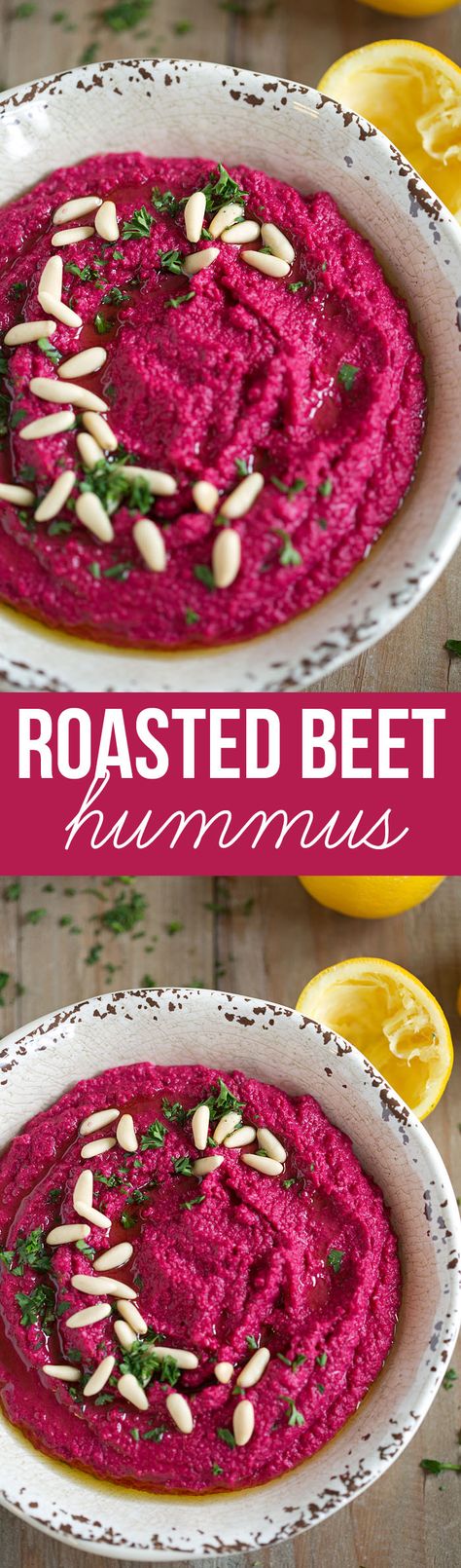 This Creamy Roasted Beet Hummus is gluten-free, dairy-free, vegan and a FAVORITE in our house! eat-yourself-skinny.com Beet Hummus Recipe, Simple Appetizers, Roasted Beet Hummus, Friendsgiving Ideas, Hummus Recipes, Awesome Appetizers, Seasonal Vegetables, Potluck Party, Beet Hummus