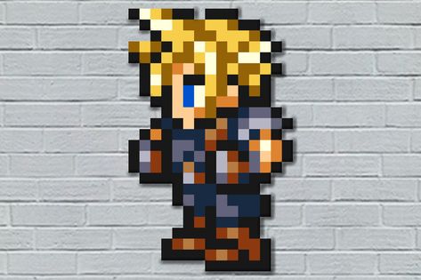 Final Fantasy Pixel Art Pattern Cloud Strife Pixel Art, Final Fantasy Pixel Art, Fantasy Pixel Art, Pixel Pacman, Final Fantasy Cloud, Art Final, Minecraft Pixel Art, Cloud Strife, Art Patterns