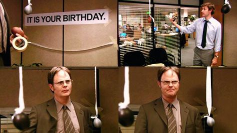 It is your birthday. The office. The Office Happy Birthday, Jim And Dwight, Office Birthday Party, It Is Your Birthday, Party Ideas Birthday, The Office Dwight, Birthday Cake Card, Office Memes, Office Birthday