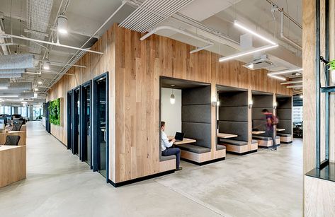 RigUp Office by Matt Fajkus Architecture Cool Office Space, Booth Seating, Office Space Design, Restaurant Architecture, Open Office, Office Snapshots, Cool Office, Workspace Design, Architecture Office