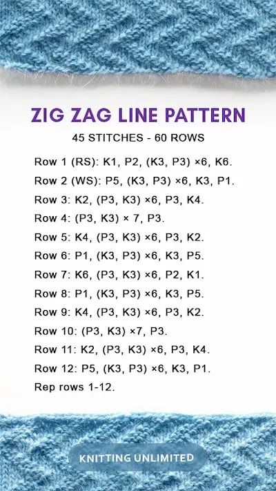 ZigZag Line pattern. Written instructions Knitted Squares Pattern, Baby Blanket Knitting Pattern Easy, Yellow Peril, Knitted Dishcloth Patterns Free, 3d Knitting, Rib Stitch Knitting, Knitting Gloves Pattern, Knitted Leggings, Knitted Washcloth Patterns