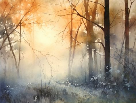 👀 Sunrise Painting Virginia Forest Watercolor Misty Forest Landscape Art Print Foggy Trees Art Loose Watercolor Art  - multiple sizes to choose from 🌈 title: "Sunrise" 🌈 print from my original watercolor painting 🌈 multiple sizes to choose from 🌈 materials: high quality matte paper or stretched canvas 🌈 shipping: high-quality protective packaging with tracking number 🌈 sell unframed - need to be framed. 🎯 To see more art prints, please visit my shop: https://www.etsy.com/shop/ArtPrintify Virginia Forest, Foggy Trees, Forest Watercolor, Sunrise Painting, Trees Art, Landscape Art Print, Foggy Forest, Loose Watercolor, Misty Forest