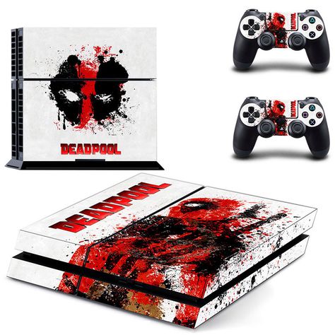 FREE SHIPPING! PS4 Deadpool Movie Marvel Decal Stickers For Sony Playstation 4 Console  2 controllers Deadpool Skin, Deadpool Movie, Playstation 4 Console, Ps4 Skins, Ps4 Console, Ps4 Controller, Playstation Games, Playstation 4 (ps4), Game System