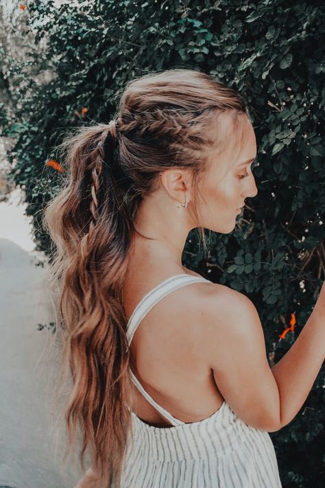 Boho Hairstyles For Long Hair, Hairstyle For Long Hair, High Ponytail Hairstyles, Braided Ponytail Hairstyles, Bohemian Hairstyles, High Ponytail, Braided Hairstyles For Wedding, Messy Hair, Easy Braids