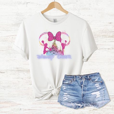 Disney Cheerleading T-Shirt, Disney's Castle, Cheerleader Shirt, Disney Summit, Cheerleading Competition Shirt by ZMCdesigns on Etsy Cheerleading Tshirts, Cheerleading Competition, Cheerleading Shirts, Disney Castle, Cheerleading, Disneyland, Castle, Disney, T Shirt