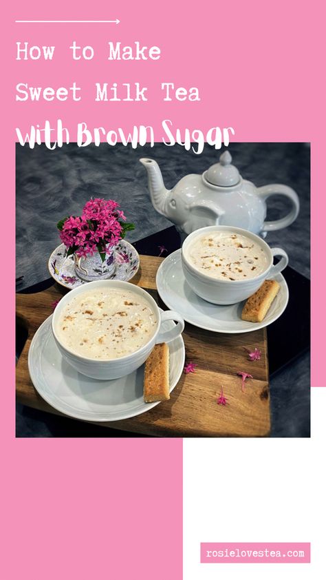 Learn how to make easy sweet and creamy brown sugar milk tea - served hot! Brown Sugar Milk Tea Recipe, Brown Sugar Milk Tea, Milk Tea Recipe, Brown Sugar Milk, Hot Tea Recipes, Make Brown Sugar, Milk Tea Recipes, Hot Brown, Perfect Cup Of Tea