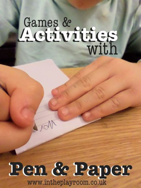 Activities and Games with a Pen and Paper | In The Playroom Day Camp Activities, Paper Games For Kids, Homemade Games, Pen And Paper Games, School Age Activities, Elderly Activities, Paper Games, Preschool Lesson Plans, Au Pair