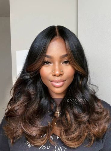 Loose Curls Long Hair Black Women, Honey Brown Highlights On Dark Hair Black Women, How To Style Black Hair, Balayage Black Women, Blonde Sew In, Fall Hair Black Women, Fall Hair Colors For Black Women, Natural Hair Sew In, Blonde Hair Black Women