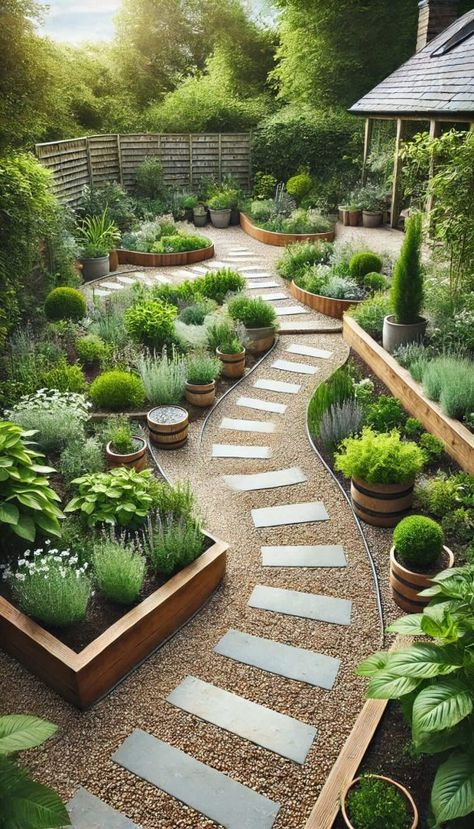 25 Stunning Gravel Patio Ideas That Will Transform Your Backyard 43 Outdoor Gravel Seating Area, Landscape Ideas With Pea Gravel, Gravel Garden Design Ideas, Garden With No Grass Ideas, Garden With Stones Landscaping, Grass And Gravel Backyard, Natural Backyard Ideas, Crushed Gravel Patio, Pea Gravel Garden Ideas