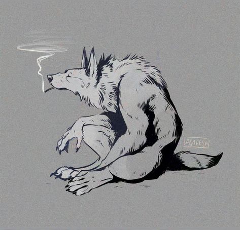 Werewolf Symbol, Goth Architecture, Werewolf Drawing, Werewolf Aesthetic, Werewolf Art, Wolf Love, Dark Art Drawings, Robot Concept Art, Weird Creatures