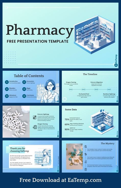 Pharmacy 13 Powerpoint Slide Designs, Graphic Design Tutorials Learning, Pharmacy Design, Google Slides Theme, Canva Element, Powerpoint Slide, Google Slides Themes, Template Google, Slides Template