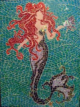 Mosaic Mermaid (88 pieces) Mosaic Mermaid, Mermaid Mosaic, Konst Designs, Mosaic Inspiration, Lady Luck, Mosaic Stained, Artwork Gallery, Real Mermaids, Mermaid Dreams