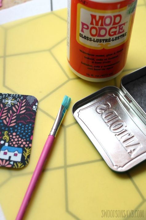 Diy Altoid Tin, Stuffed Animal Bed, Animal Bed, Mod Podge Gloss, Bunny Beds, Altoids Tin, Altoid Tin, Altoids Tins, Geek Crafts