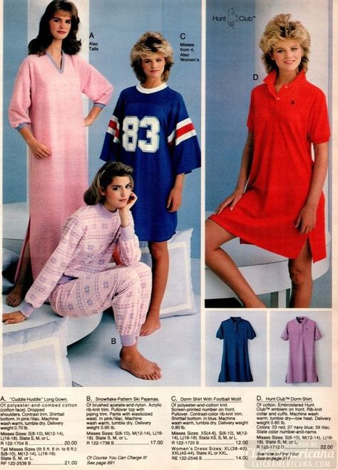 Goodnight, gals! See some '80s pajamas, old-fashioned flannel nightgowns & other sleepwear for women - Click Americana Cool Pajamas Women, 80s Pijama, 80s Pajamas Vintage, 80s Pajamas Aesthetic, 80s Sleepwear, 80s Pjs, Pajama Outfit Ideas, 80s Pajamas, Heathers Outfit