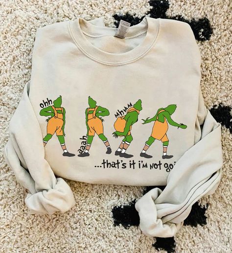 Grinch Christmas Sweater, Funny Christmas Sweater, Xmas Tees, Funny Christmas Sweaters, Stitch Shirt, Holiday Sweatshirt, Funny Christmas Shirts, Outfit Trends, Grinch Christmas