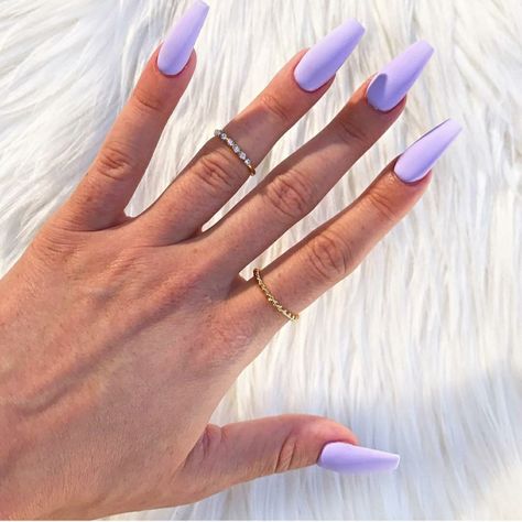 Light Purple Nails, Matte Acrylic Nails, Acrylic Nails Designs, Lilac Nails, Purple Acrylic Nails, Purple Nail Designs, Lavender Nails, Matte Nails Design, Long Nail