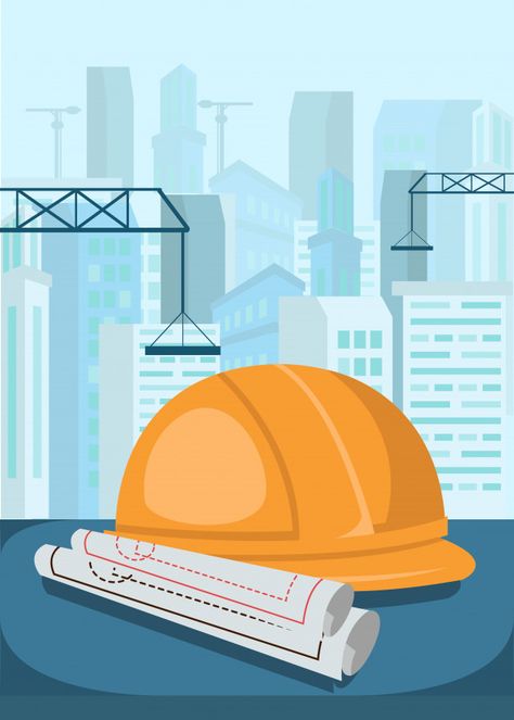 Construction engineer Premium Vector | Premium Vector #Freepik #vector #business Engineer Cartoon, Engineer Girl, Construction Engineer, Construction Wallpaper, Office Cartoon, Ing Civil, Construction Images, Civil Engineering Construction, Civil Engineering Design