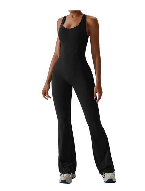 PRICES MAY VARY. Body Contouring/Tummy Control Design One-Piece Open Back Style Flare Bottoms Removable Pushup Padded Bra Breathable Moisture Wicking Material One-piece scoop-neck body contouring flare jumpsuit Manifest Cast, One Piece Workout, Workout Bodysuit, Sleeveless One Piece, Seamless Bodysuit, Flare Bottoms, Ribbed Flares, Backless Romper, Jumpsuit For Women