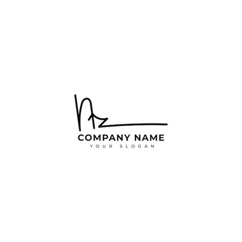 Nz initial signature logo vector design | Premium Vector #Freepik #vector #business #brand #luxury #fonts Nz Logo Design, Logo Design Ideas, Signature Logo, Company Names, Vector Logo, Vector Design, Premium Vector, Initials, Logo Design