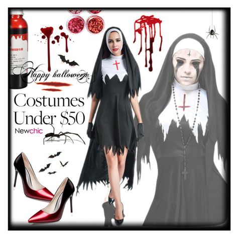 "NewChic: Women's Outfit #5" by danceofthesoul ❤ liked on Polyvore featuring halloweencostume, newchic and danceofthesoul Nun Halloween Costume, Halloween Female, Scary Cosplay, Priest Costume, Alas Tattoo, Nun Costume, Makeup Artistic, Halloween Group, Cosplay Fashion