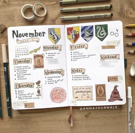 Harry Potter Diary, Harry Potter Bullet Journal, Bullet Journal Week, Harry Potter Notebook, Harry Potter Planner, Harry Potter Scrapbook, Harry Potter Journal, Get Better Soon, Harry Potter Wall Art