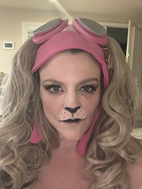 Very hard to get nose just right. Looks more “cat like” Than I wanted. #pawpatrol Skye Makeup Paw Patrol, Skye Paw Patrol Face Paint, Sky Face Paint Paw Patrol, Sky Halloween Costume Paw Patrol, Dog Nose Makeup, Paw Patrol Makeup, Sky Paw Patrol Costume, Paw Patrol Face Paint, Chase Paw Patrol Costume