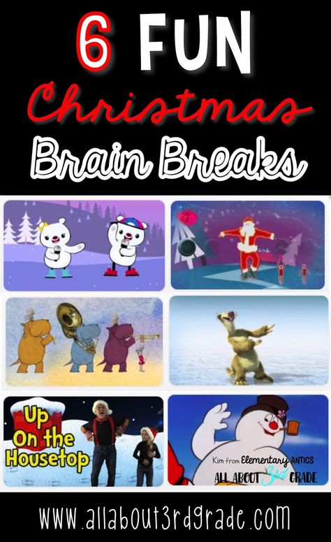 A collaborative blog that shares teaching ideas and resources geared to third grade teachers and students. Christmas Brain Breaks, Back To School Tips, December Kindergarten, Movement Songs, Kindergarten Christmas, Indoor Recess, Christmas Teaching, Christmas Kindergarten, Third Grade Teacher