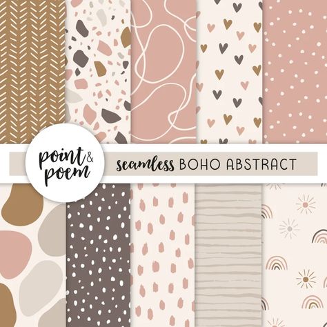 Boho Doodle Seamless Digital Papers Earth Tones Boho Digital | Etsy Boho Digital Paper, Drawn Patterns, Rustic Easter, Digital Paper Free, Scrapbooking Set, Hand Drawn Pattern, Boho Patterns, Scrapbooking Paper, Digital Paper Pack