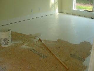 Painted Subfloors - Basic Steps    Want a cheap floor while you wait for the floor of your dreams?  Paint the sub-floor plywood! Flooring Ideas Cheap, Painted Subfloor, Cottage Floors, Particle Board Floor, Ripping Up Carpet, Painted Osb, Painted Plywood Floors, Cheap Plywood, Cheap Hardwood Floors