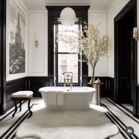 Organized Wardrobe, Parisian Bathroom, Luxury Ensuite, Neoclassical Interior, Boho Style Bedroom, Stunning Interior Design, Timeless Interiors, Black And White Interior, Bathroom Design Inspiration