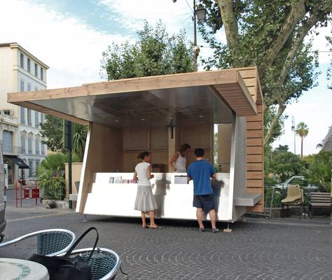 PAN architecture - jean luc fugier & mathieu barbier bouvet · kiosque d'information · Divisare Small Shop Design, Interior Design Living Room Modern, Mobile Coffee Shop, Booth Decor, Kiosk Design, Architecture Design Concept, Full Picture, A Frame House, Architecture Student