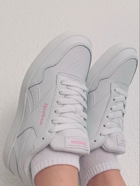 reebok | pink aesthetic Pink Rebook Shoes Outfit, Aesthetic Reebok Shoes, Reebok Shoes Outfit Woman, Reebook Outfit Women, Reebok Aesthetic, Reebok Shoes Outfit, Pink Reebok Shoes, Rebook Shoes, White Reebok Shoes