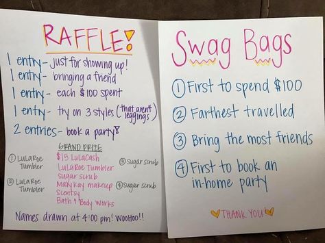 Salon Raffle Ideas, Raffle Ideas For Small Business, Raffle Ideas, 6 Year Anniversary, Eyelash Technician, Park Lane Jewelry, Lula Roe, Vendor Events, Swag Bag