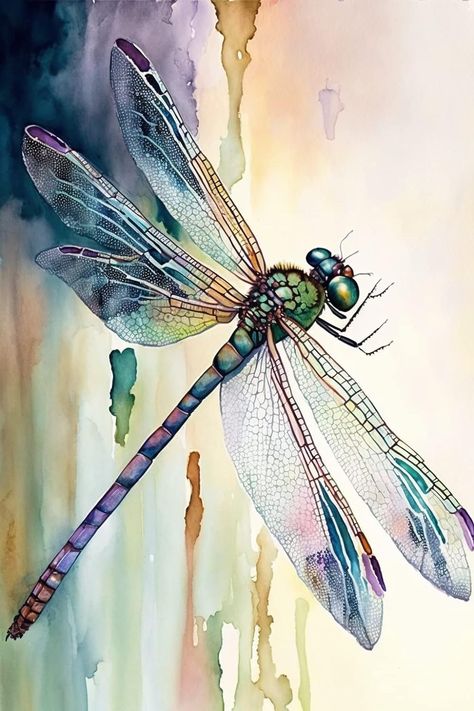 Dragonfly Drawing Art, Dragonfly Paintings, Dragon Fly Paintings, Dragon Fly Painting, Dragonfly Aesthetic Drawing, Dragonfly Watercolor, Dragonfly Fairy Art, Dragonfly Drawing Watercolor, Abstract Dragonfly Painting