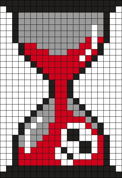 Helluva Boss Perler Bead Patterns, Perler Bead Patterns Emo, Pixel Halloween Art, Gothic Perler Bead Patterns, Vampire Pixel Art, Skull Perler Bead Patterns, Emo Perler Bead Patterns, Horror Pixel Art Grid, Goth Perler Bead Patterns