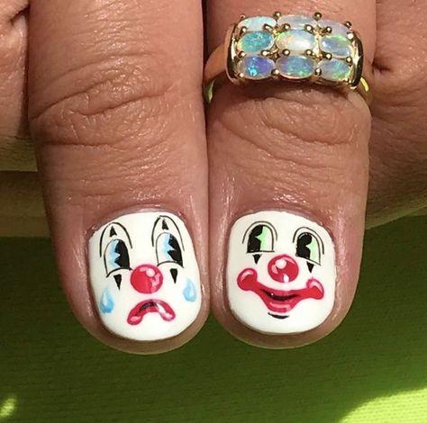 Clowncore Nails, Clown Nails, Mens Nails, Minimalist Nails, Dream Nails, Fire Nails, Funky Nails, Pretty Acrylic Nails, Dope Nails