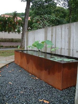 mies and carrots.: Modern Metal Ponds Garden Water Features, Garden Water Feature, Backyard Dreams, Pond Water Features, Water Features In The Garden, Water Gardens, Have Inspiration, Garden Water, Garden Products