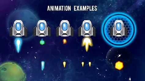 2D Space Shooter Game Asset by ververver | GraphicRiver Space Shooter Game, Game Animation, Animation Inspiration, Start Screen, Games Design, Space Games, Game Interface, Game Ui Design, Game Start