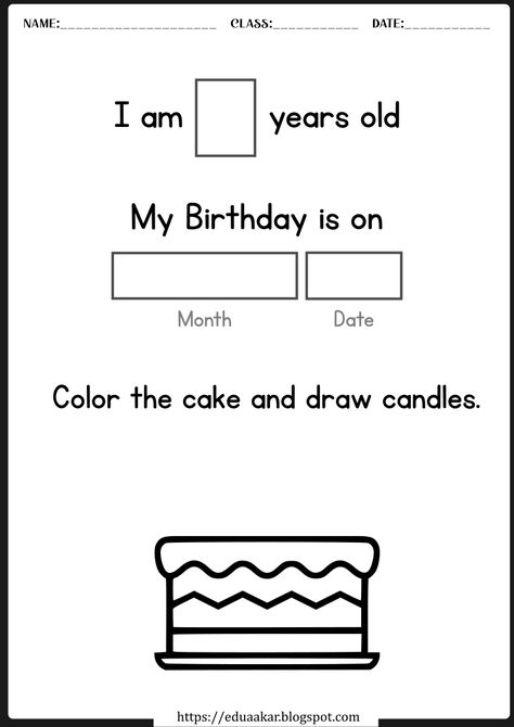 Birthday Worksheets Learning Birthday Preschool, I Know My Birthday Worksheet, Birthday Activities Preschool Learning, My Birthday Preschool Activities, Teaching Birthday Preschool, Birthday Worksheets Free Printables, Birthday Learning Activities, Birthday Lesson Plans Preschool, Birthday Activity Sheet