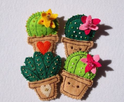 Cactus Template, Cactus Bookmark, Succulent Ornament, Bookmark Felt, Felt Hair Accessories, Cactus Craft, Felt Keychain, Felt Succulents, Felt Bookmark