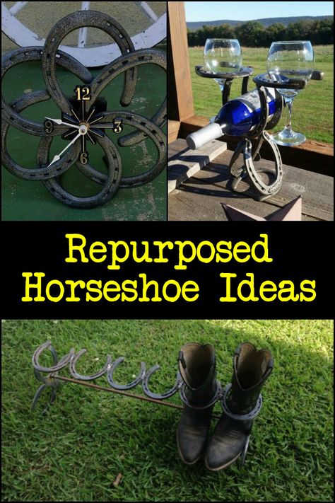 Welded Art Projects, Wedding Horseshoes Ideas, Old Horse Shoes Ideas, Diy Horseshoe Crafts, Horseshoe Welding Projects Beginner, Welding Projects With Horseshoes, Diy Horseshoe Crafts Projects, Horseshoe Art Welded, Horse Shoe Ideas