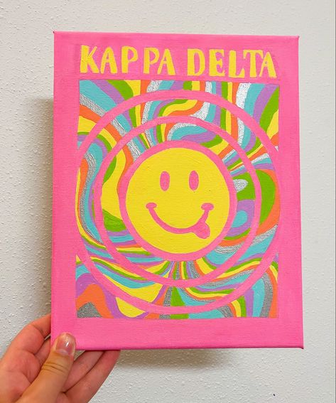 Kappa Delta Painted Canvas, Delta Zeta Painting Canvases, Kd Painting, Kappa Delta Canvas Painting, Kappa Delta Paintings, Axid Canvas, Agd Canvas, Kappa Delta Graphic, Gphi Graphics