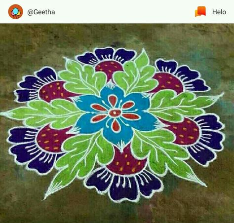 Bhogi Muggulu Simple, Easy Rangoli Designs Videos, Very Easy Rangoli Designs, Rangoli Designs Photos, Rangoli Designs Simple Diwali, Rangoli Side Designs, Simple Flower Design, Rangoli Designs Latest, Simple Rangoli Designs Images