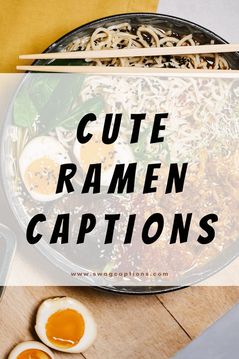 Unleash the noodle love with these adorable ramen captions! From slurp-worthy moments to broth buddies, find the perfect words to match your cute ramen pics. Dive into the delicious world of "Cute Ramen Captions" and make your feed a bowl of joy! Caption For Noodles, Noodles Captions Instagram, Ramen Captions Instagram, Ramen Quotes, Soup Quotes, Diy Ramen, Hot Ramen, Fueled By Ramen, Japenese Food