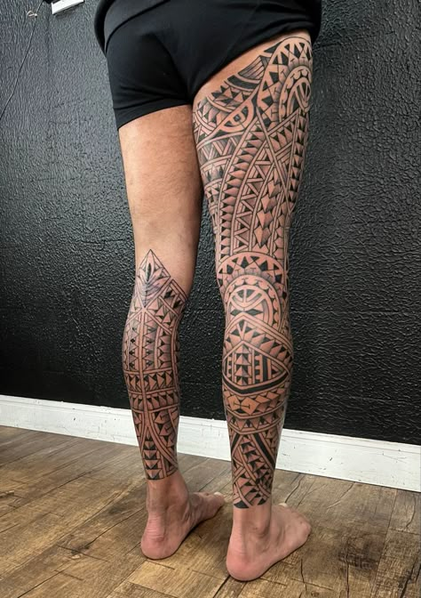 Polynesian Leg Sleeve Tattoo, Polynesian Leg Sleeve, Polynesian Maori Tattoo, 108 Tattoo, Polynesian Leg Tattoo, Partner Tattoo, Calf Tattoo Ideas, Partner Tattoos, Knee Tattoos