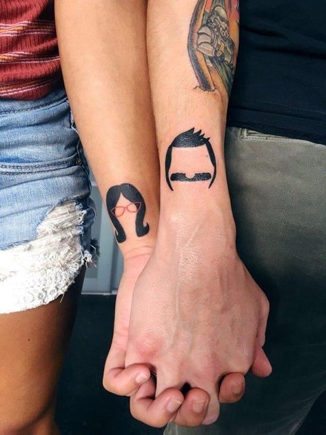 Spouse Tattoos, Husband Wife Tattoos, Wife Tattoos, Couple Tat, Finger Tattoos For Couples, Anniversary Tattoo, Husband Tattoo, Couple Tattoos Unique Meaningful, Wife Tattoo